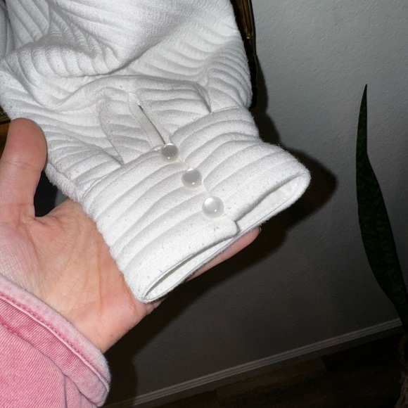 Eri + Ali Anthropologie White Bustier Low Cut Blouse with Puff Sleeves M Cropped - Picture 5 of 7